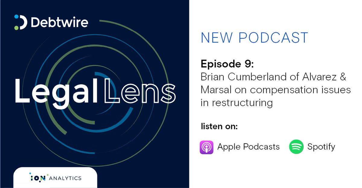 #LegalLens host Andy Serbe talks with Brian Cumberland of @alvarezmarsal this month, covering compensation issues, incentive plans, and retention in #restructuring companies. on.iongroup.com/4a4F1V9