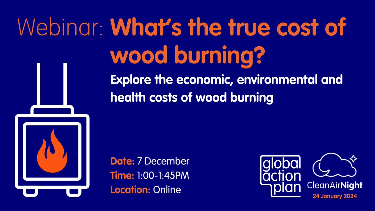 Our new research shows that wood burning is almost always more expensive than other forms of heating, as well as being a major source of #AirPollution 🔥 Join us on 7 December to explore the true cost of wood burning💡 Register to attend now👇 bit.ly/47Z3nxK