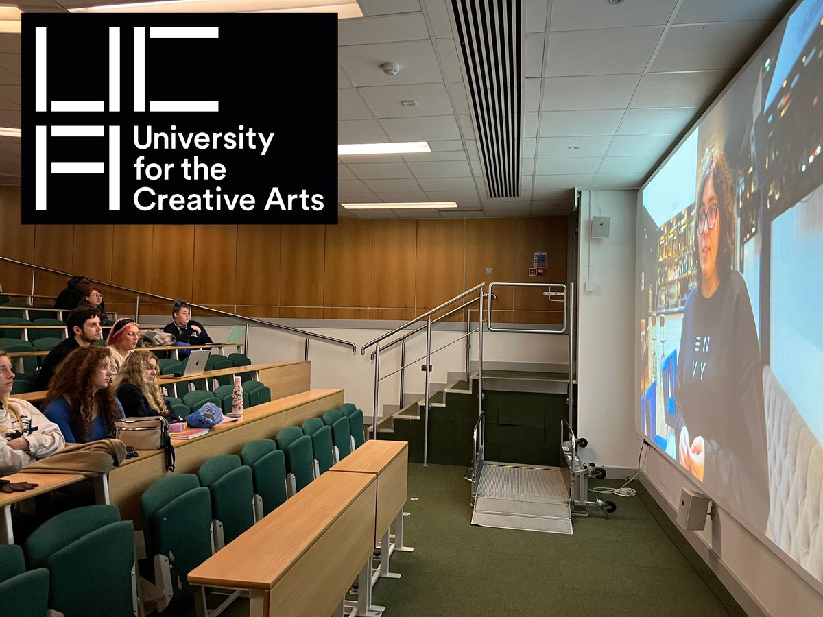 🗣️🎓 ENVY x UCA Farnham Yesterday Head of Client Services Tom visited the students at @UniCreativeArts Farnham. Tom introduced the students to our Academy and the post production workflow and shared advice for starting out in TV. Find out more here: bit.ly/3Ty8NcV