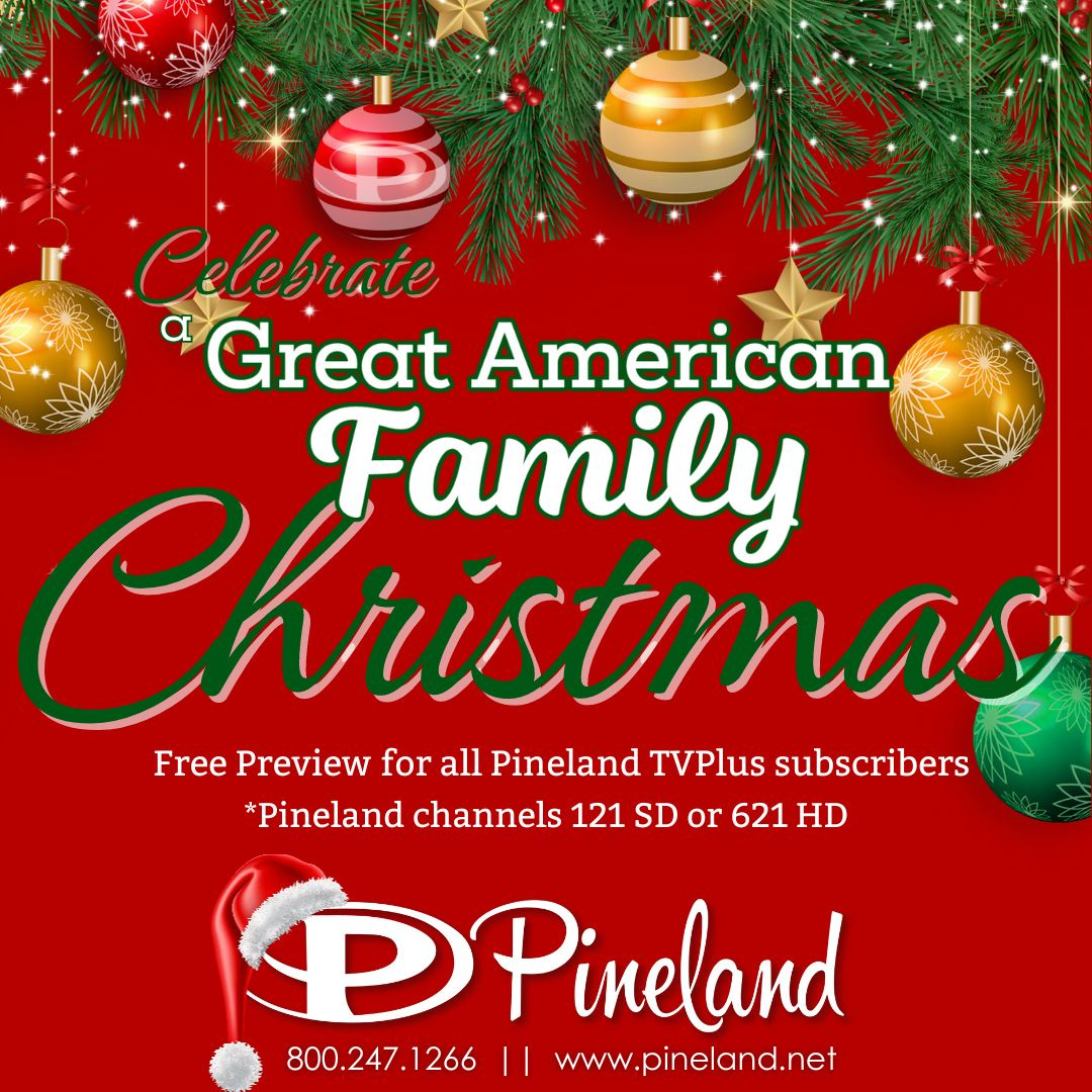 PinelandTelco's tweet photo. Exciting news! Great American Family channel has extended the free preview for Pineland TVPlus subscribers to enjoy.
Channel 121 SD // Channel 621 HD
#PinelandTelephone #GreatAmericanFamily #TisTheSeason #PinelandTVPlus #ChristmasMovieMarathon https://t.co/SqlArPMyIN