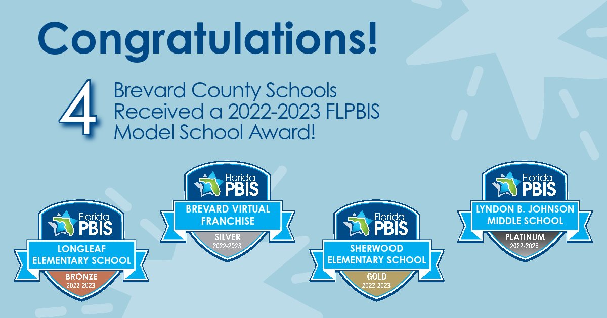 Florida PBIS (@flpbis) on Twitter photo Congratulations to <a href="/BrevardSchools/">Brevard Schools</a> for supporting four schools to become FLPBIS Model Schools in 2022-2023! Congratulations to <a href="/BrevardSchools/">Brevard Schools</a> for supporting four schools to become FLPBIS Model Schools in 2022-2023!
