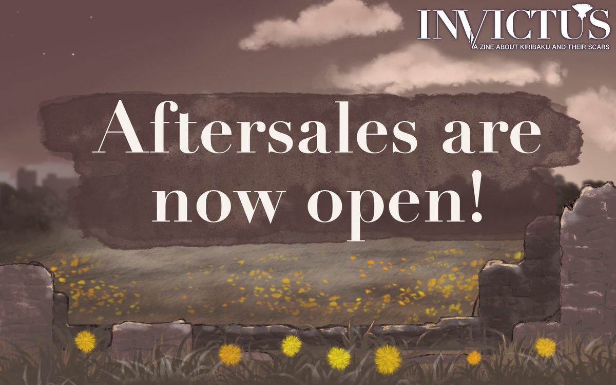 Invictus_KRBK's tweet photo. ⚔️News from the front❤️‍🩹

Aftersales for INVICTUS are now OPEN!🎉This digital-only anthology zine explores the stories Kirishima and Bakugou's physical, and emotional scars tell! 

Shop is open until January 15th, get your copy for immediate download here: https://t.co/p0WE0hZ0TI https://t.co/0LKpO4bmfn