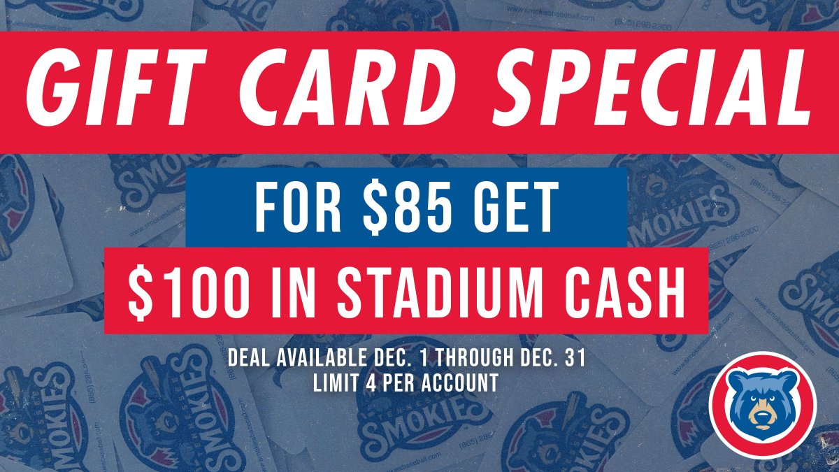 Unleash your inner shopaholic! Buy a $100 stadium cash card for JUST $85. Call us at (865) 286-2300.