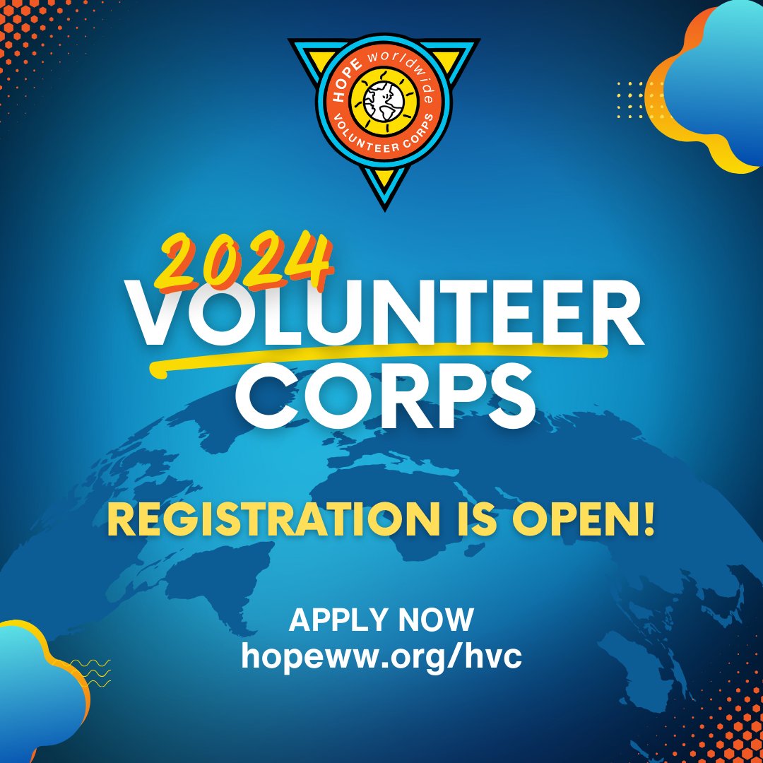 HOPEworldwide's tweet photo. 🚨 Apply now for the 2024 Volunteer Corps! 🚨 

The #HOPEww Volunteer Corps collaborates with existing sustainable programs, guided by local coordinators’ expertise. Our approach to service emphasizes humility and mutual respect. 

To apply, please visit https://t.co/NEvZWSynQr. https://t.co/16iZzBlHkb