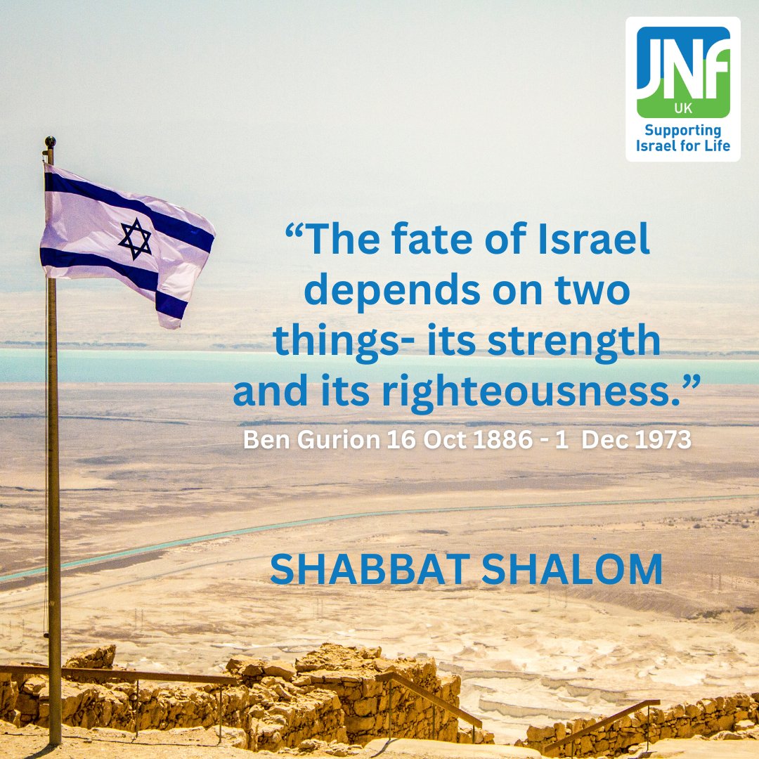 In memory of Ben-Gurion, Israel’s founding father.
JNF UK continues to work tirelessly to achieve his vision.
Shabbat Shalom!