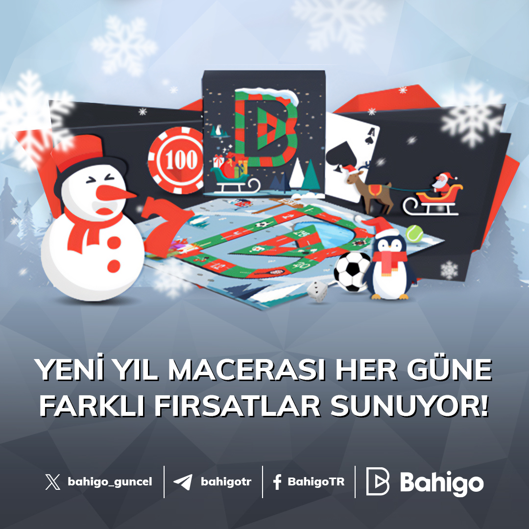 #Bahigo'da yılbaşı kutlamaları başlıyor! Aralık ayı boyunca devam edecek olan Yeni Yıl Macerası her gün farklı fırsatlar bugünden itibaren başlıyor!