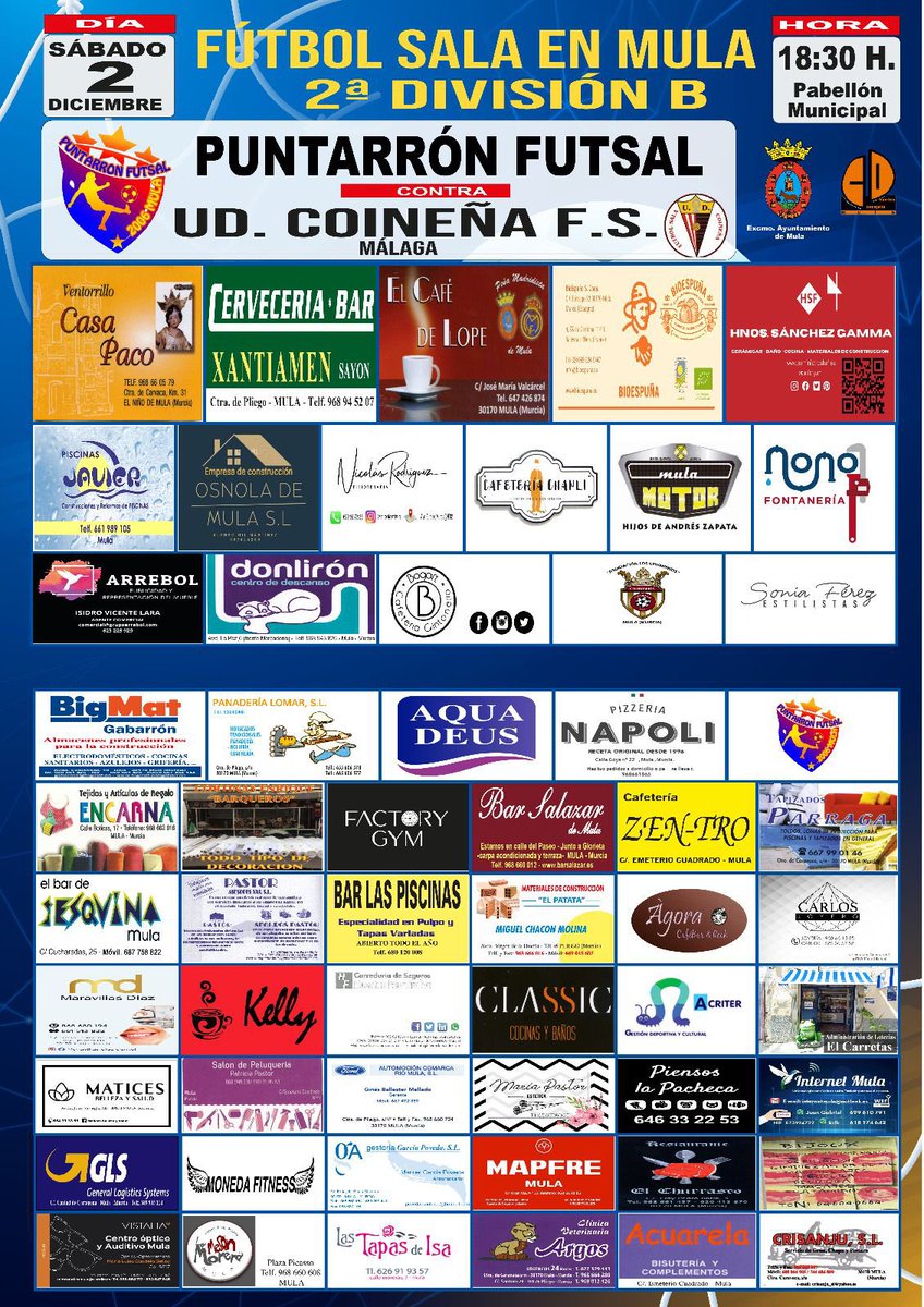 ¡¡¡QUEDA UN DIA!!!

🟡 No lo olvides. Tenemos una cita importante y el Puntarron Futsal te necesita. 

📅Sabado 2
⏰ 18:30
🏟Pabellón Municipal
⚔️<a href="/udcoinfs/">UD  COINEÑA FS</a> 
🎟4€

¡¡¡NO PODÉIS FALTAR!!! 💪🏽💛