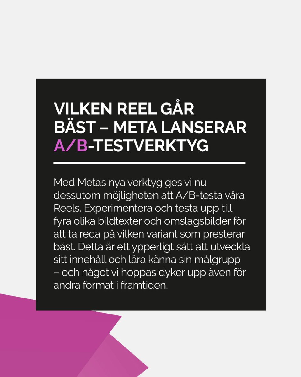 digitalsnacka's tweet photo. DIGI-NEWS: November 👀🚨

Med november i ryggen kan vi konstatera att Meta är tidiga med sina julklappar i år. Digi-news från gångna månaden bjuder nämligen på en rad nya spännande Reelsfunktioner – och en riktig X-storm.

#ElonMusk #SoMeNews #Meta https://t.co/hCY7VcypaL