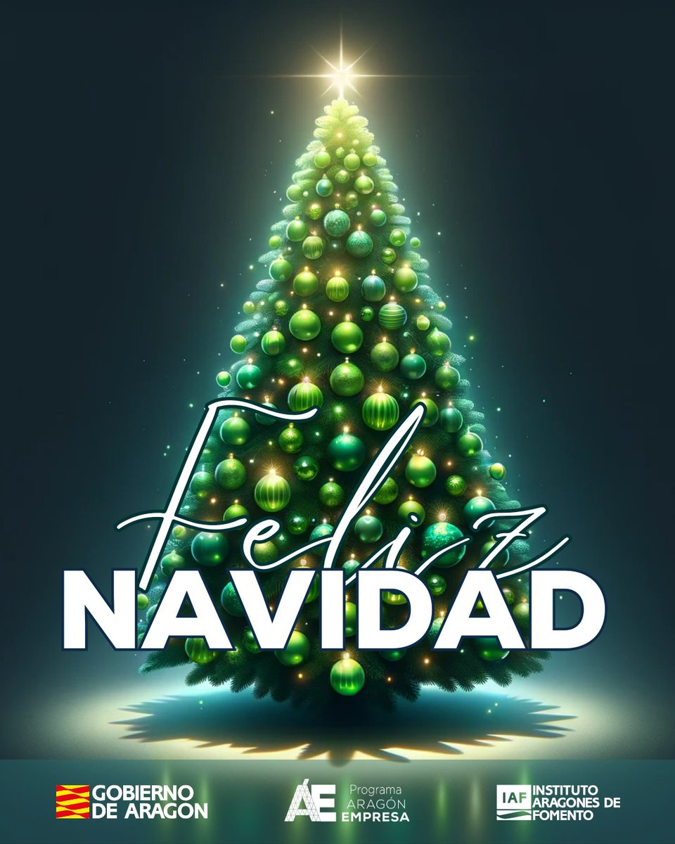 IAF_Aragon's tweet photo. ¡Felices Fiestas! 🎁🎄✨
#feliznavidad #añonuevo2024 #empresa #aragon #aragonempresa #IAFaragon https://t.co/C3kZNmKoTs