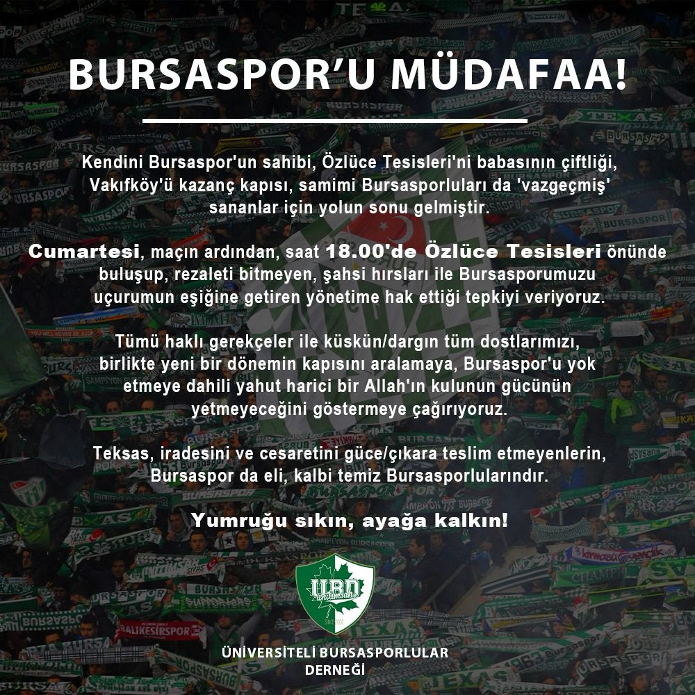Bursaspor için! Hep birlikte !
