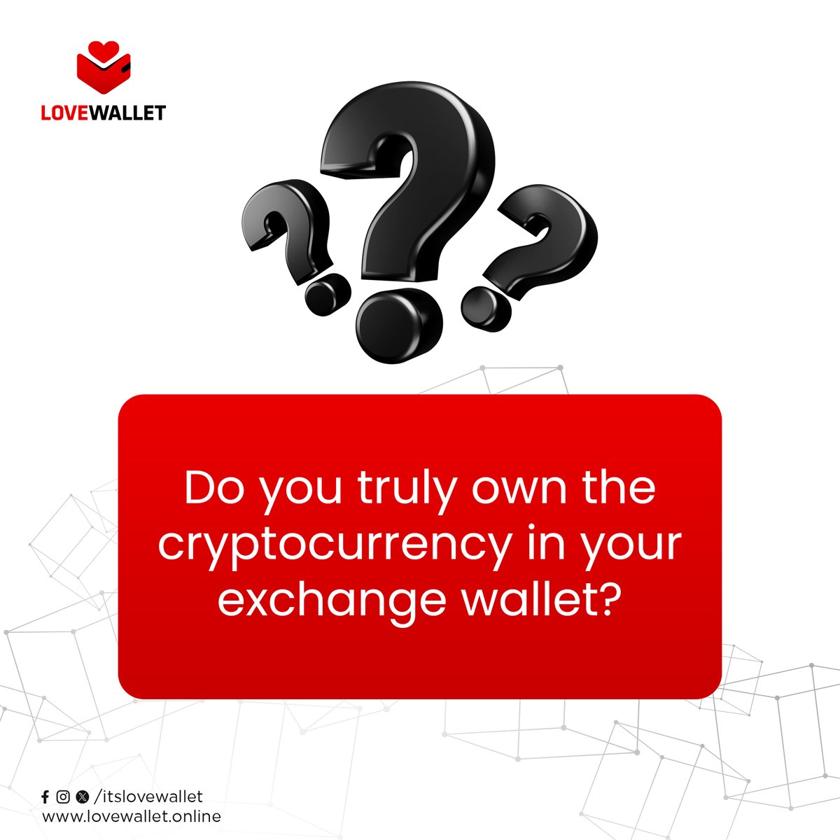 ItsLoveWallet's tweet photo. Did you know? Entrusting your crypto to exchanges doesn't grant you true ownership. Take charge of your assets – transfer them to Love Wallet for absolute control and ownership.

#assets #digitalassets #liquidassets #assetsoverliabilities #protectyourassets  #cryptoassets https://t.co/kFBcOLNvxD