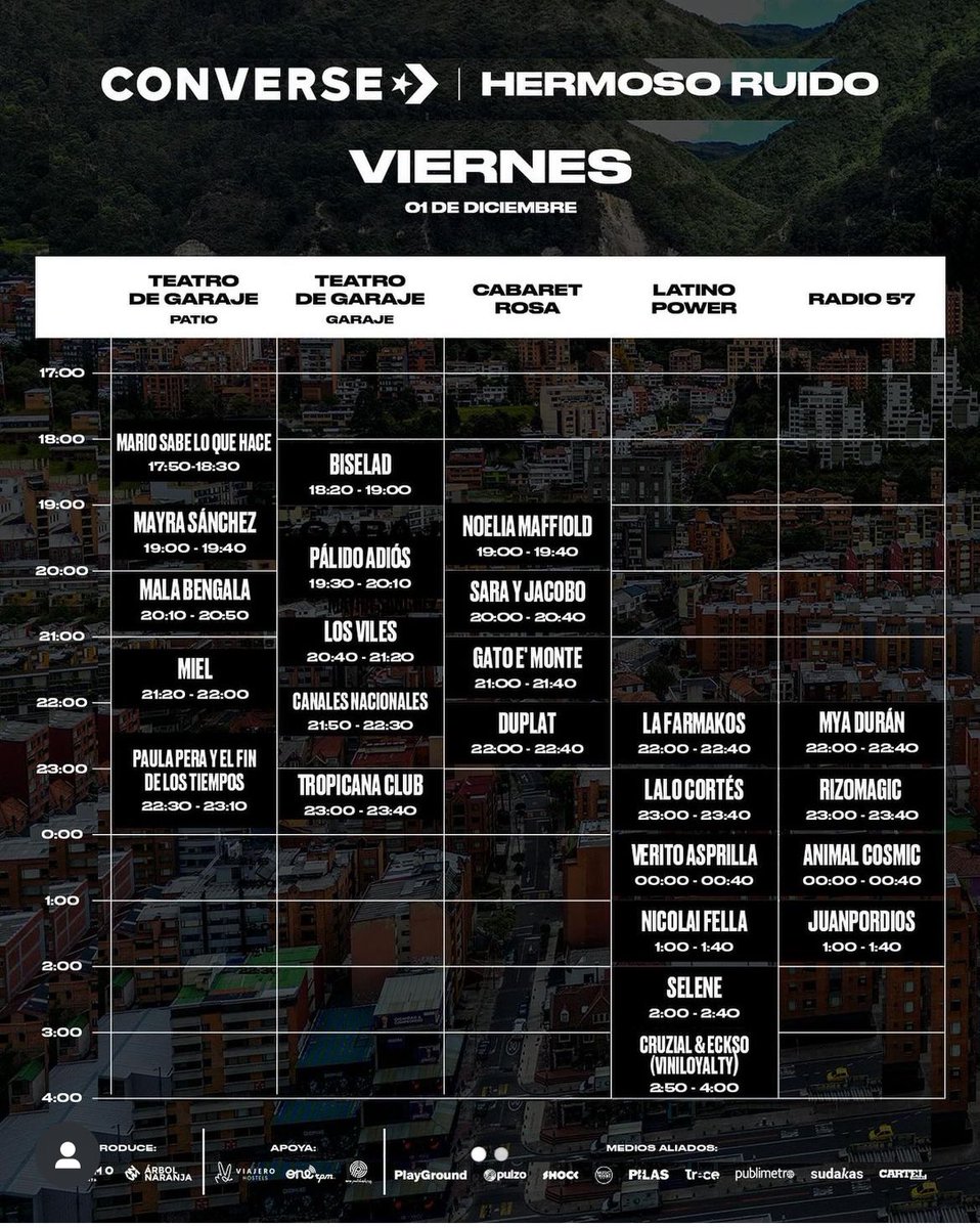 Que emoción hacer parte de @HermosoRuido por Bogotá este fin de semana. 🤩🤩🥳 en RADIO57