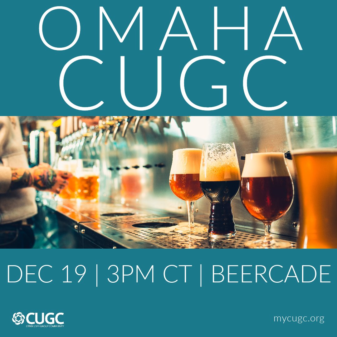 #omaha #myCUGC meets up December 19 at Beercade for an afternoon of #euc community networking! Come join us: mycugc.org/events/details…

@OmahaCUGC