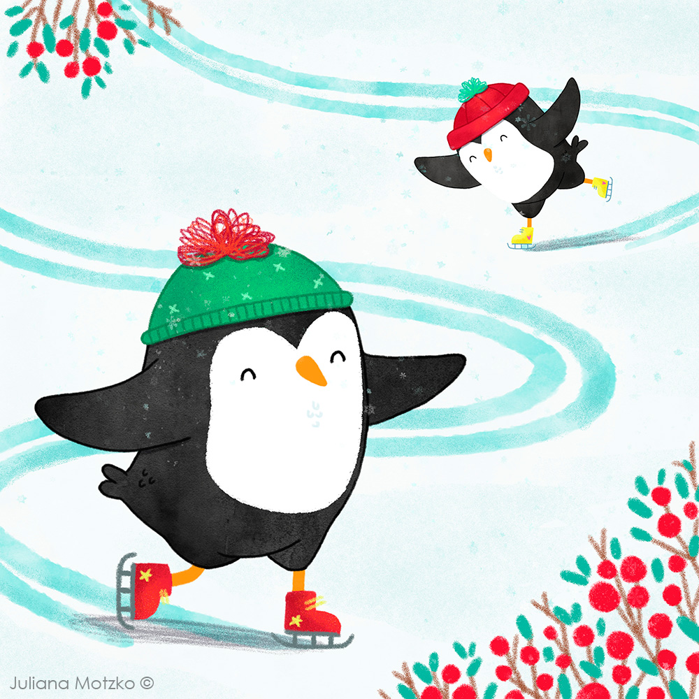 Winter Fun!

The Penguins Family were very excited about the first prompt of the fabulous #WinterEmojiArt challenge: 🐧 ⛸️ ❄️ !!

#thepenguinsfamily #penguin #skating #iceskating #emojichallenge  #kidlitart #kidlitartist #art #artist #illustration #illustrator #JulianaMotzko