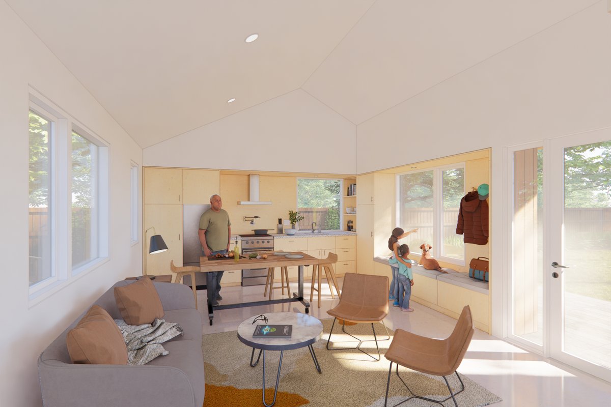 nick_rober's tweet photo. I'm excited to share we've been selected as the winner for the 2023 ADU for U Raleigh design competition sponsored by @AARPNC and @BetterLD. Our goal was to design a small, affordable ADU which was comfortable for all ages, with features to promote aging-in-place. More to come. https://t.co/VWAXvFKyqR