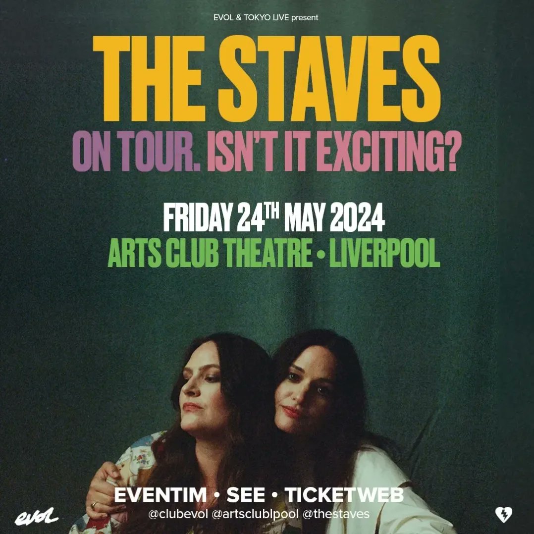***NEW & ON-SALE NOW*** In case you missed it we've got two amazing new shows on-sale today. The first instalment of FestEvol 2024 all-dayer headlined by @PEACE4EVEREVER and the Liverpool return of @thestaves both at @artsclublpool with tickets available NOW via @seetickets -x-