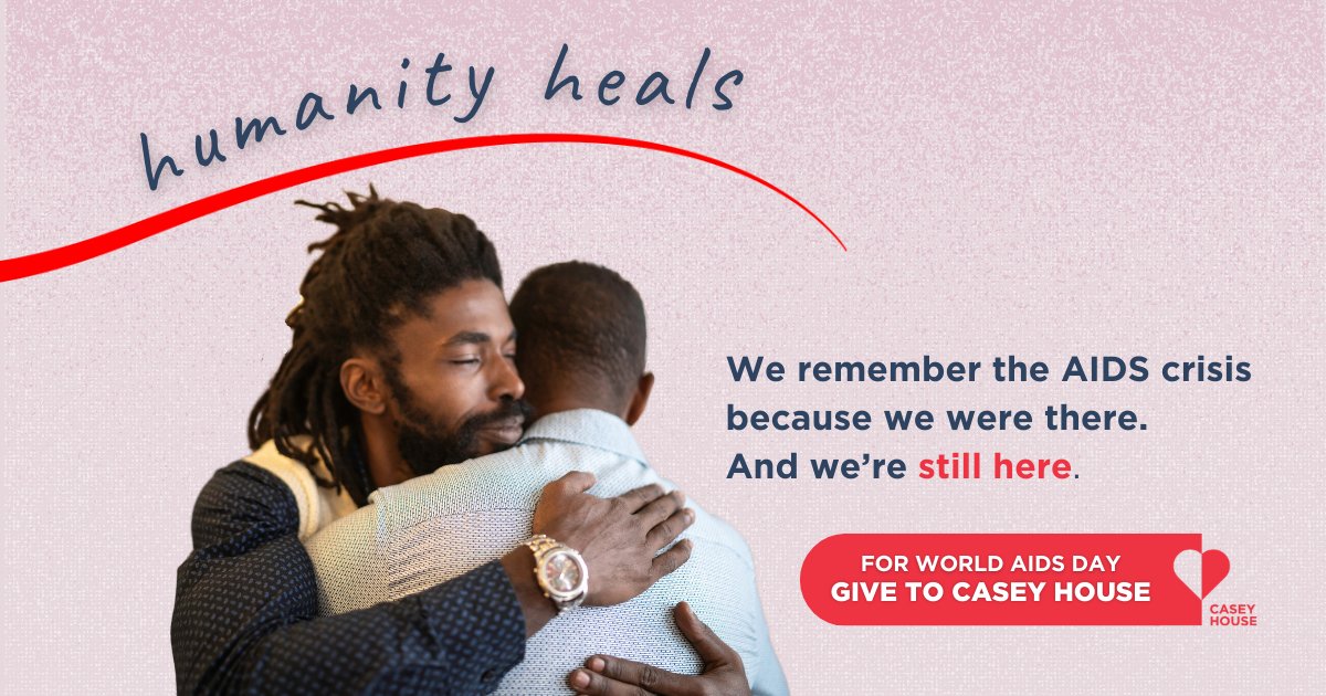 We remember the AIDS crisis because we were there. And we’re still here. On World AIDS Day, join Casey House in honouring those we've lost by standing in solidarity with people living with HIV. Let's show the world that ❤️ Humanity Heals ❤️caseyhouse.ca/give-to-casey-…