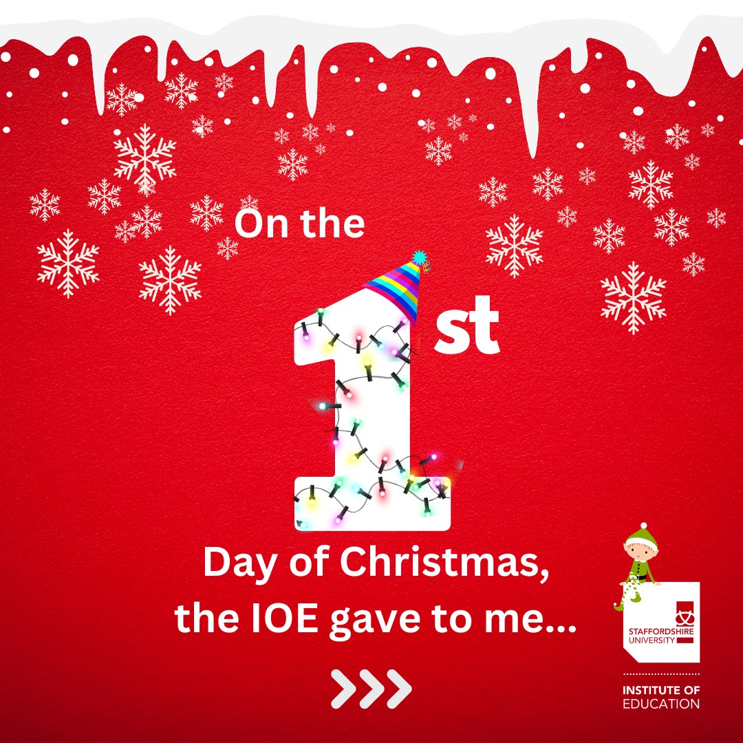 UniofStaffsIOE's tweet photo. Spotlight on our amazing PGCE courses for the #12daysofchristmas from the IOE 🎄 
Take a look: https://t.co/oQ5qS5RRJb

#PGCE #Postgraduatestudies #IOEStaffs #WhereYouMatter #Traintoteach #christmas #Getintoteaching @staffsuni #University #UKUniversity #Teaching #PrimaryTeacher https://t.co/o1vXiwo3FM