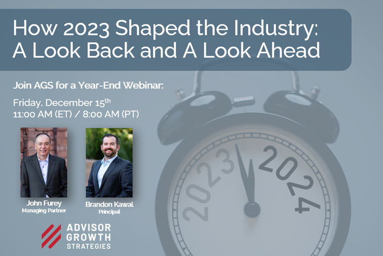 Join Managing Partner, <a href="/AdvisorGrowth/">John Furey</a> , and Principal, <a href="/BKawal_AGS/">Brandon Kawal</a> , for a year-end review. AGS will share top trends and questions from 2023 engagements on business management strategies, #compensation, #equity, talent retention, and #valuations.  

bit.ly/3uHQA4n
