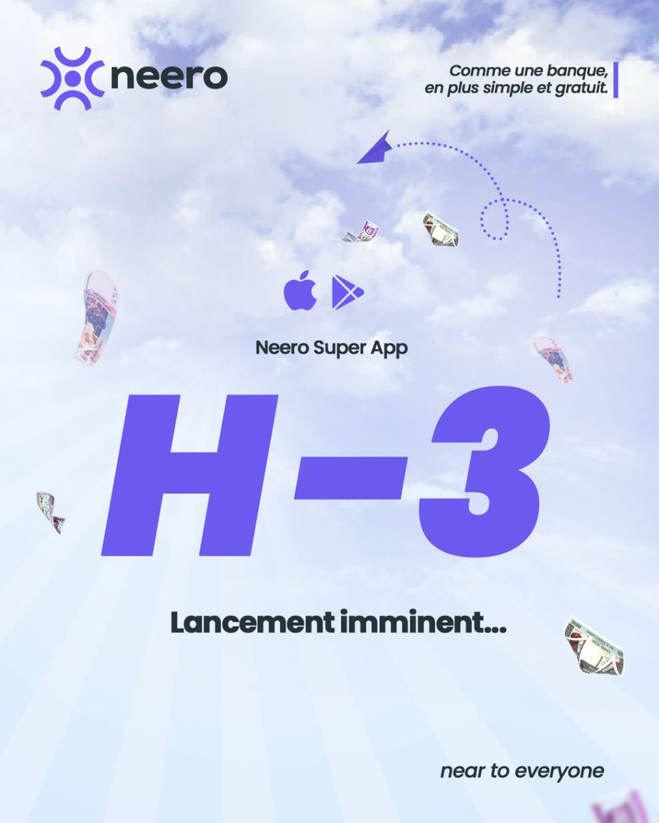 neero_cm's tweet image. 🎉 **H-3h avant le Lancement Épique de #Neero! 🚀💳**

Le compte à rebours est lancé! Plus que 3 heures🥳.
🌐💰 Prêt pour la révolution Neero ? Restez connecté, on est paré au lancement !🔥
 #NeeroLaunch #RévolutionFinancière 🎉🚀
