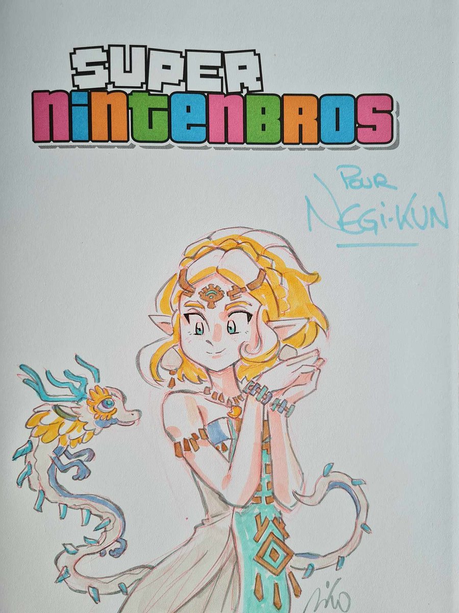Negi__kun's tweet image. L'arrivage du jour c'est le nouveau tome de Super Nintenbros vol 3 ! \o/
On retrouve nos personnages préférés des univers de Nintendo dans de nouveaux gags complètement absurdes ^^
Merci @Game_B  pour la Magnifique dédicace de Zelda 😍💖