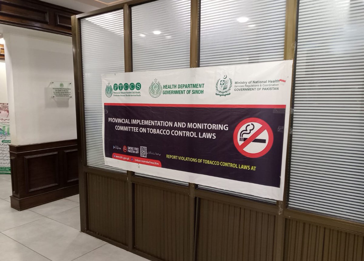 Provincial Implementation and Monitoring Committee (PIMC) on Tobacco Control Laws was held in the chamber of Secretary Health Sindh (Sindh Secretariat Karachi), in which all provincial stakeholders (committee members) Divisional Commissioners participated.