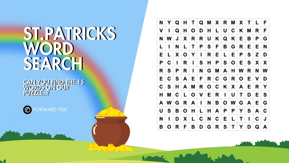 forwardtide's tweet image. Can you find the 15 St. Patrick's Day words in this puzzle...? 🤔💭💚🍀

#stpatricksday #stpatricksday2024