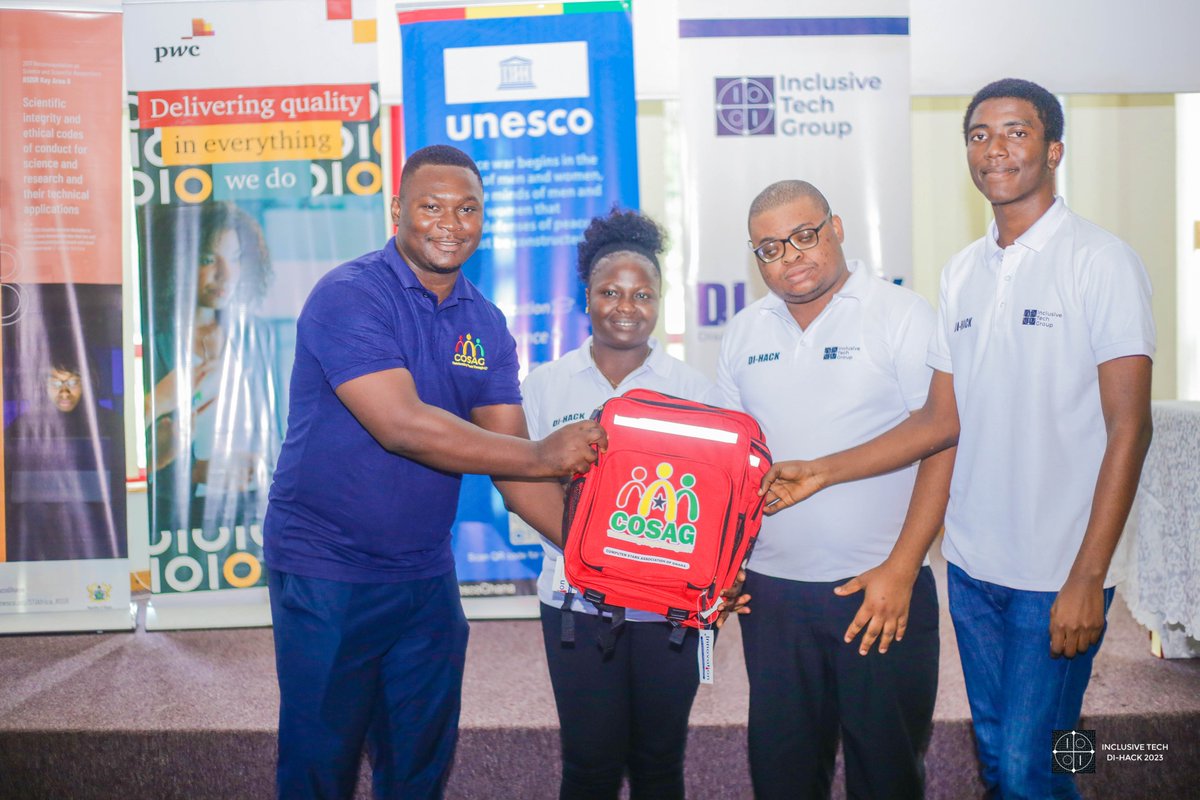 Kofi Annan ICT Center:
We want to express our gratitude to <a href="/COSAG9/">COSAG</a>  Ghana for their kind gesture in providing branded bags to all our winners, adding a special touch to our event.
#Dihack2023