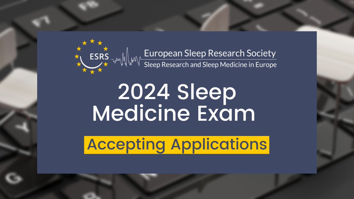 ESRS_Sleep's tweet photo. 📢 Calling all physicians, psychologists, sleep scientists &amp; somnologist-technologists!
2024 #ESRS #SleepMedicineExamination will take place online only in September 2024. The online application is now open until 31 January 2024!
▶️ https://t.co/n1IQ8453Em https://t.co/rJtjNhOZ3k