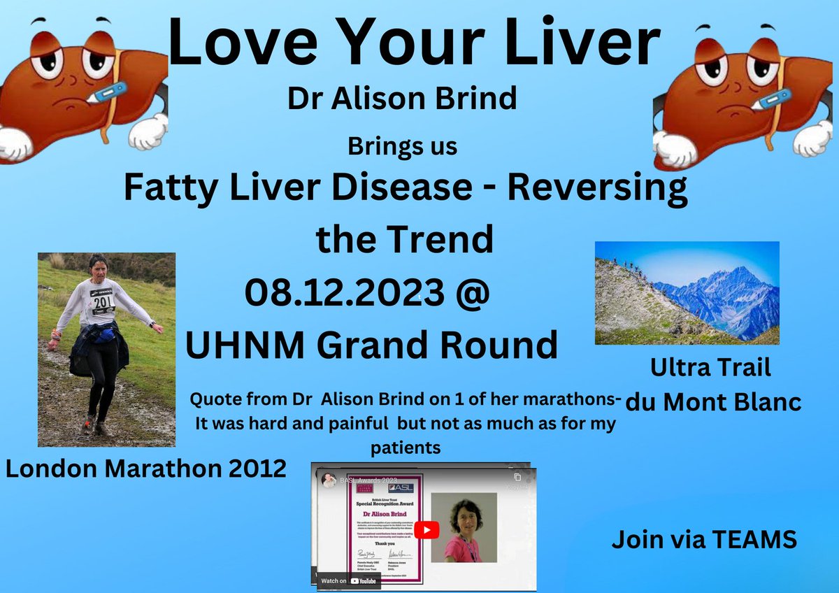 Friday we bring Dr Matthew Lewis for his monthly update, followed by Dr Alison Brind  continuing her campaign to reverse the trend of Fatty Liver  disease, this has been her  mission for many years and she has raised thousands of pounds to get equipment and raise awareness