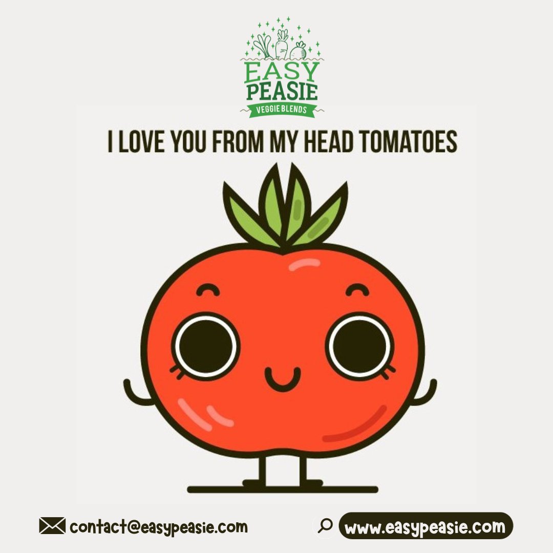 I do! 🍅 #easypeasie #PunnyLove #VeggieAffection #HeadOverTomatoes