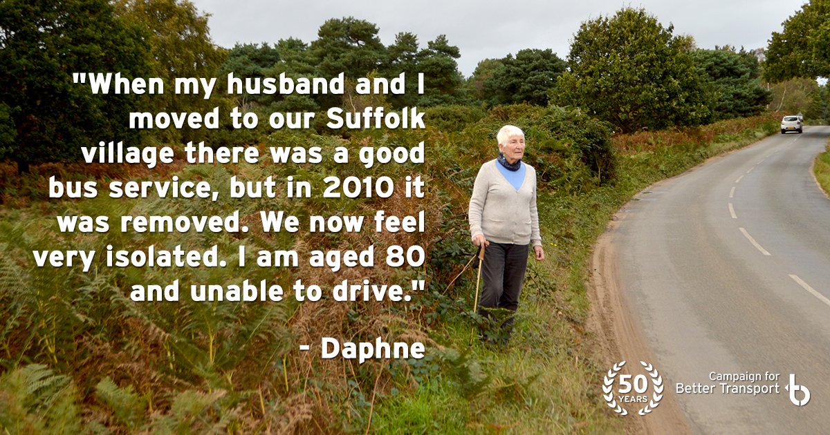 CBTransport's tweet photo. This Christmas, please help keep communities connected.

When bus services are cut, people like Daphne can be left isolated.

With your support, we will work to protect vital public transport services, and return them to communities that need them: https://t.co/6qCQsL7oHD https://t.co/C8vzgmEHoL