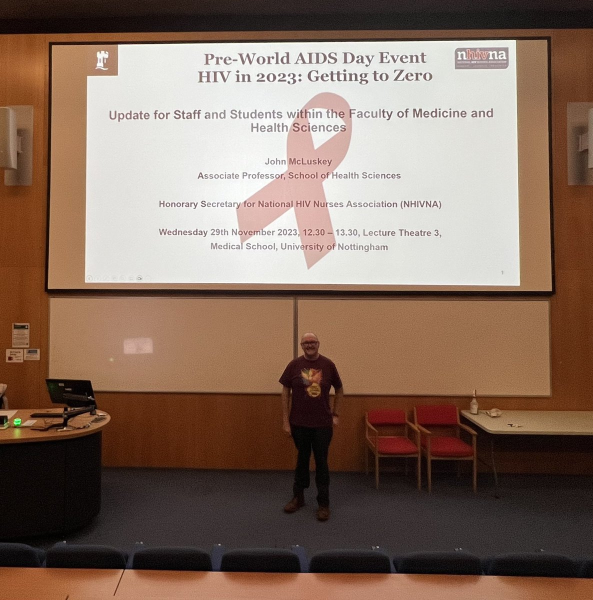 Dr Emma Adams (@emmaj_adams) on Twitter photo Fantastic presentation from <a href="/johnrmcluskey/">John McLuskey</a> sharing the latest updates on HIV and the UK target of zero transmissions by 2030
<a href="/UoN_SHS/">UoN Health Sciences</a> #WorldAIDSDay #WorldAIDSDay2023 Fantastic presentation from <a href="/johnrmcluskey/">John McLuskey</a> sharing the latest updates on HIV and the UK target of zero transmissions by 2030
<a href="/UoN_SHS/">UoN Health Sciences</a> #WorldAIDSDay #WorldAIDSDay2023