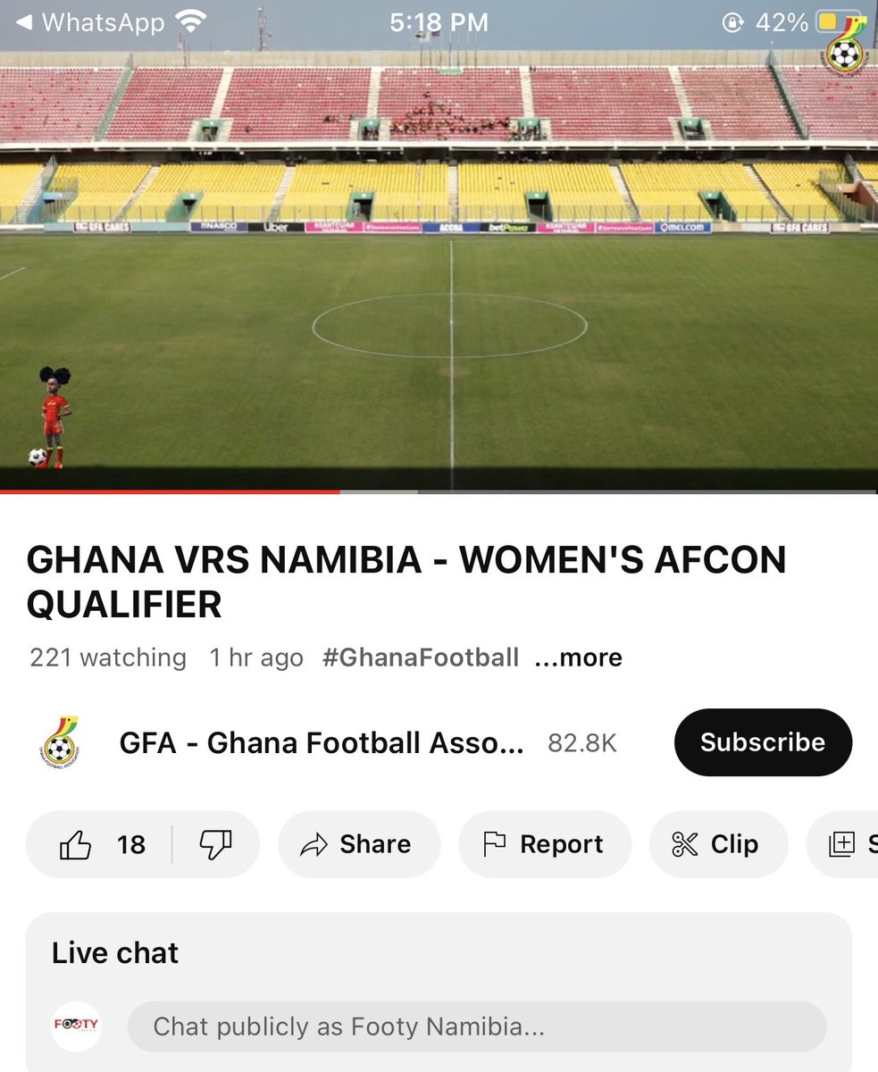WAFCON FINAL ROUND QUALIFIERS 

Namibia 🇳🇦 🆚 Ghana 🇬🇭 
🏟️Accra Sports Stadium 
🧭17h30
⏳ 1 December 2023
🎥 youtube.com/live/8sfB_fDaZ…
#GoGladiators