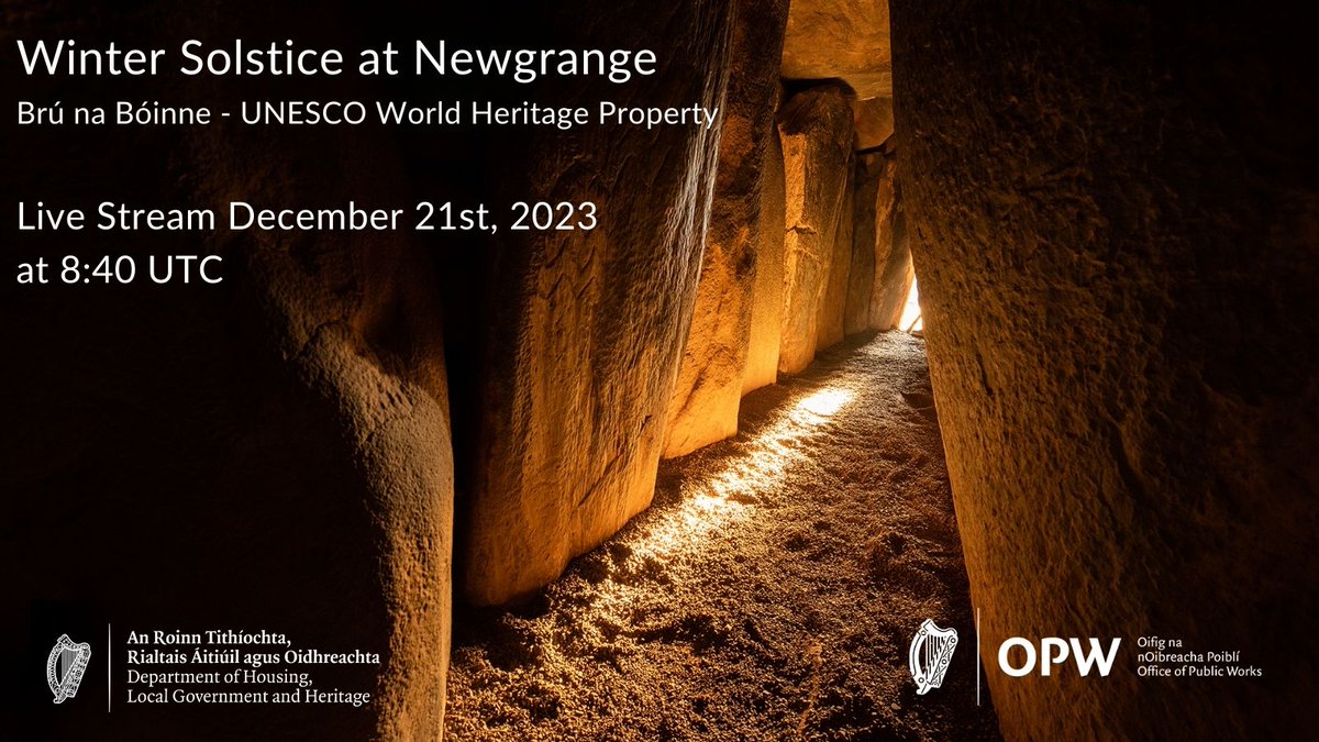 Announcing the return of the Winter Solstice LIVE STREAM! See the rising sun light up the chamber at @brunaboinneOPW as we broadcast LIVE from inside the chamber itself on December 21st, 2023. More Info 👉cutt.ly/IwOCqRFf @smithsonian @IrishArchaeo @NatGeo