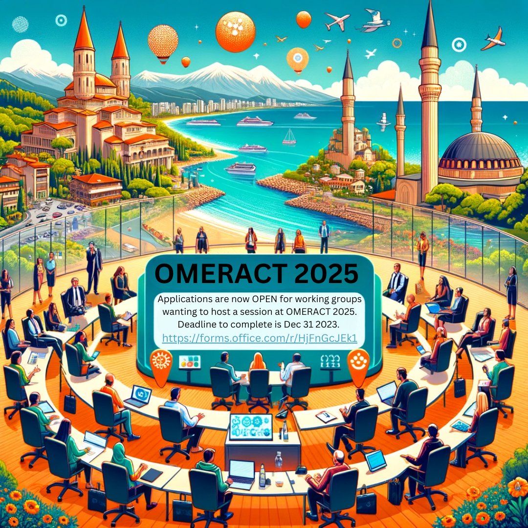 📢 Calling all OMERACT Working Groups 🌟. Applications are now being accepted until Dec 31, 2023, for #omeract2025 May 14-18, 2025, in Antalya, Turkey. Visit forms.office.com/r/HjFnGcJEk1 to submit your application