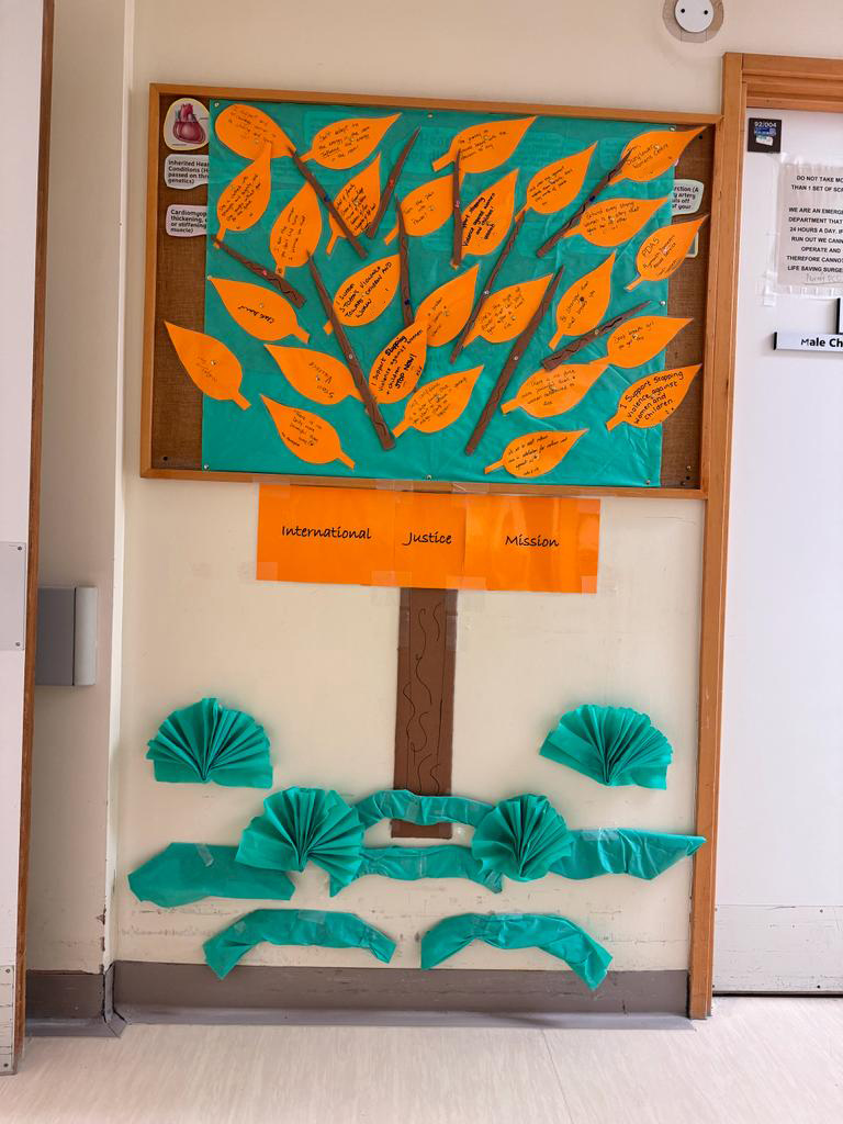 UHP_NHS's tweet image. Our Cardiothoracic Theatres team have joined in the 16 days of action against gender-based violence and abuse, with this tree of support. Thank you to the team for taking a stand against violence towards women and children. #16DaysOfAction  #LeaveNoOneBehind