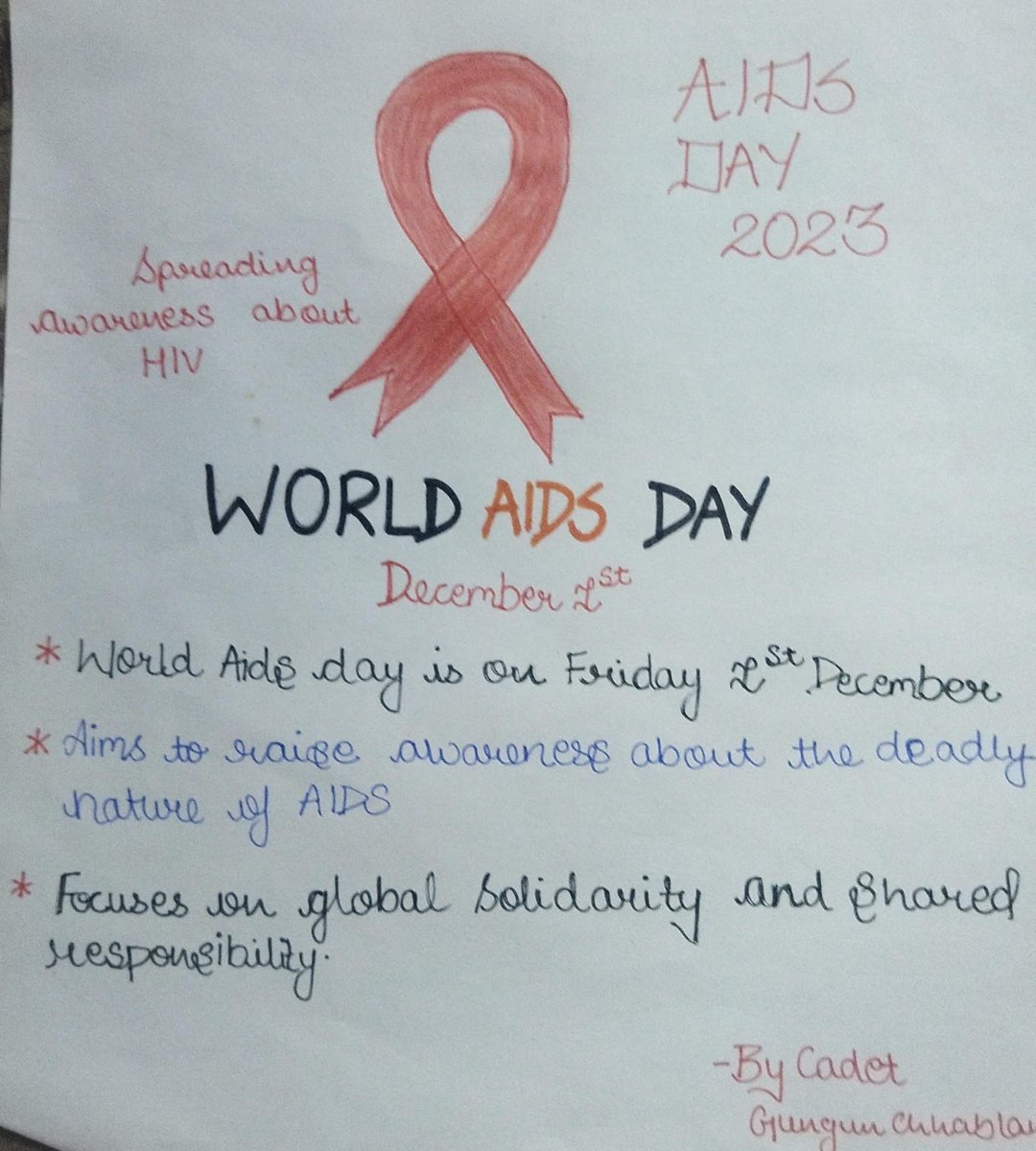 1st of December that stands for 'AIDS DAY' Cadets of BTIE college participate and make posters to aware about STDs . @HQ_DG_NCC @NccDteMPCG @schooledump @highereduminmp @JansamparkMP @GovernorMP @OfficeofSSC