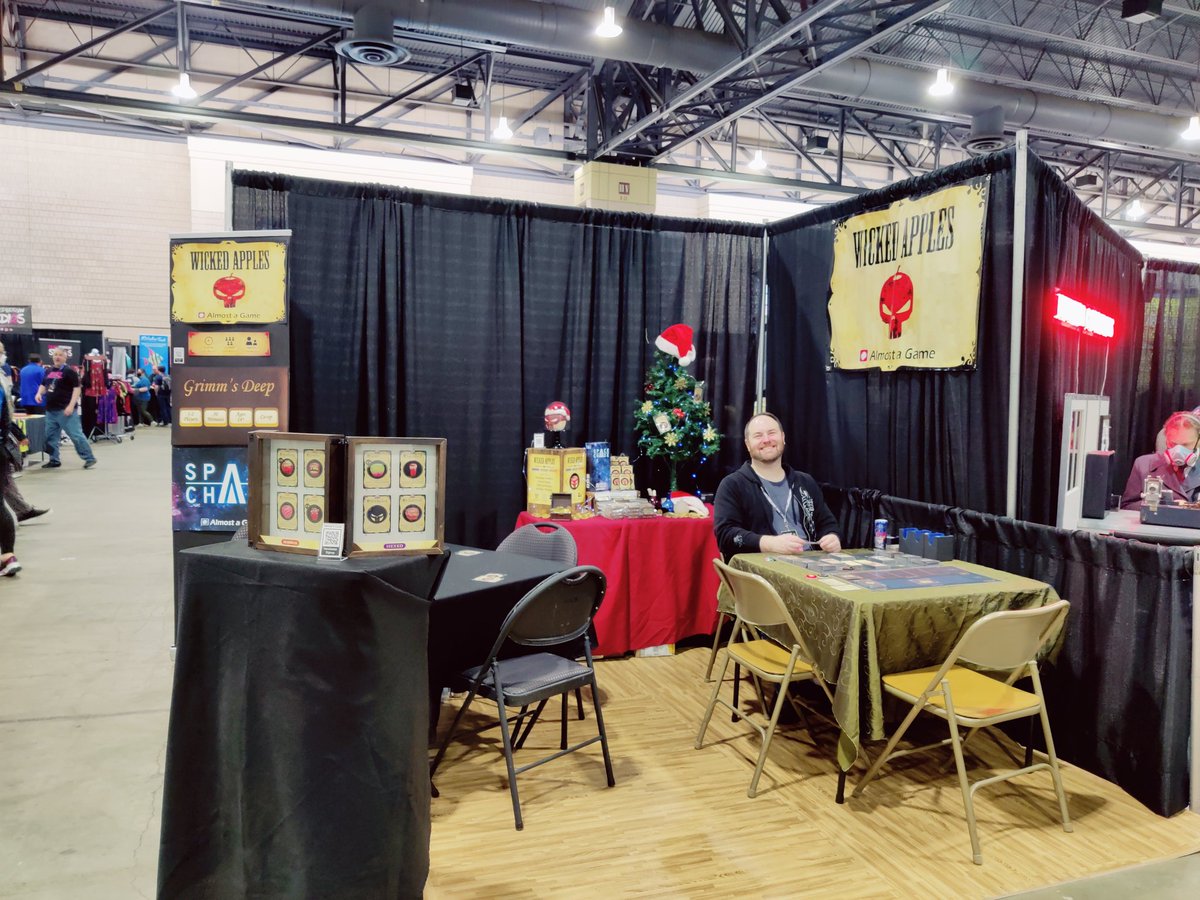 almostagame's tweet image. Day 1 @ PAX Unplugged. Ready to rock with a new game: Grimm's Deep.