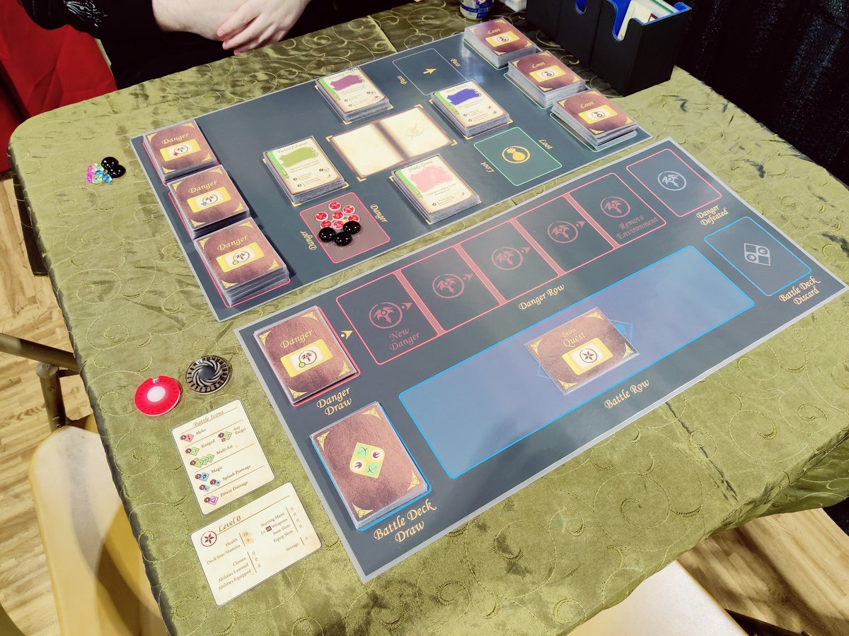 almostagame's tweet image. Day 1 @ PAX Unplugged. Ready to rock with a new game: Grimm's Deep.