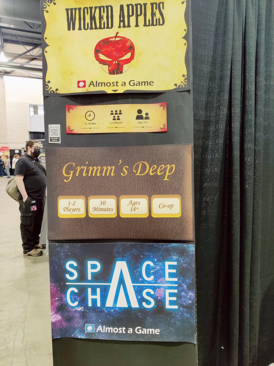 almostagame's tweet image. Day 1 @ PAX Unplugged. Ready to rock with a new game: Grimm's Deep.