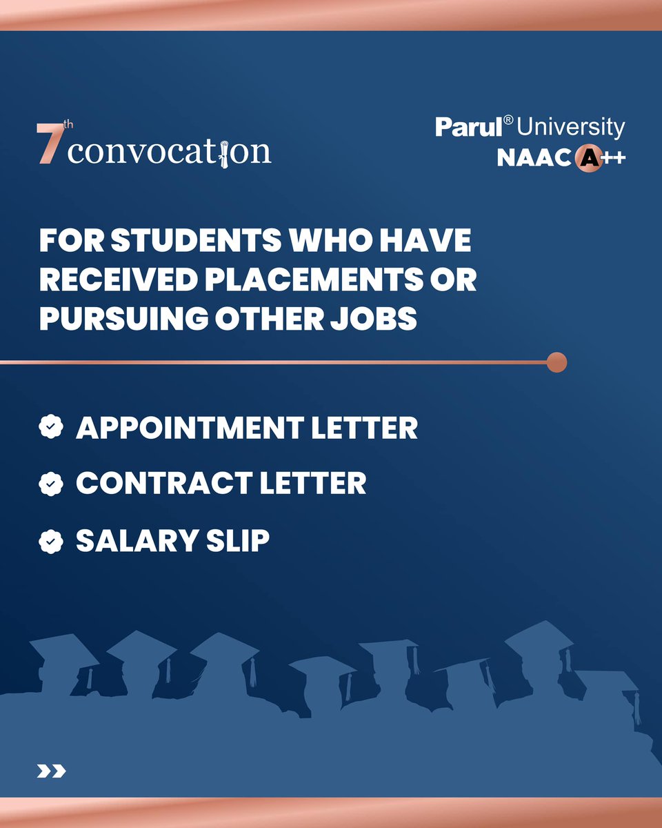 ParulAlumni's tweet photo. Attention, grads! We come bearing important news for the 7th Convocation! 🎓

#LifeatPU #Convocation🎓 
#PUAlumniAssociation
#ParulUniversity https://t.co/iwOsQoWUZg
