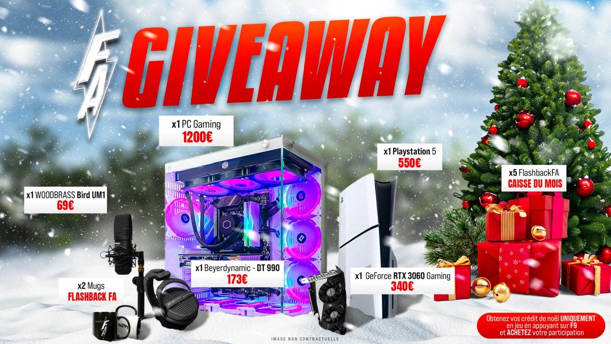 FlashbackFA's tweet image. 🎉 GRAND GIVEAWAY DE NOËL - 2500€ DE PRIX ! 🎁 

Rejoins le discord pour participer: discord.gg/flashbackfa

Cannal ▶️ &quot;💸┆giveaway-2500€ &quot;

📅 Tirage le 25 décembre