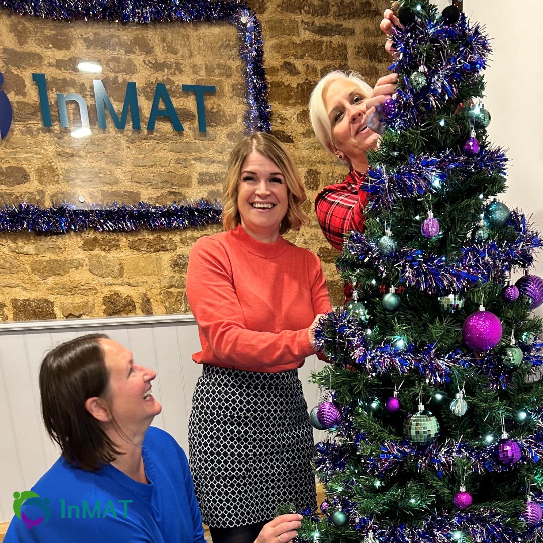 To celebrate the start of December, here are some photos of Lisa, Lorna and Mary decorating the Christmas Tree at the Lamport office!🎄💜 #INMAT #School #christmas