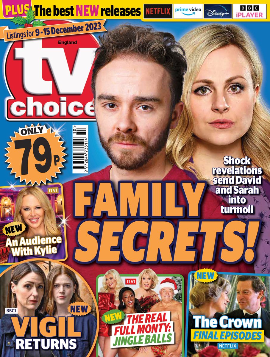 Grab the latest issue now! @itvcorrie is on the cover and shock revelations send David and Sarah into turmoil. Also this week: @kylieminogue performs at the Royal Albert Hall, celebs strip off for The Real Full Monty, Vigil returns, and @TheCrownNetflix concludes. Enjoy!