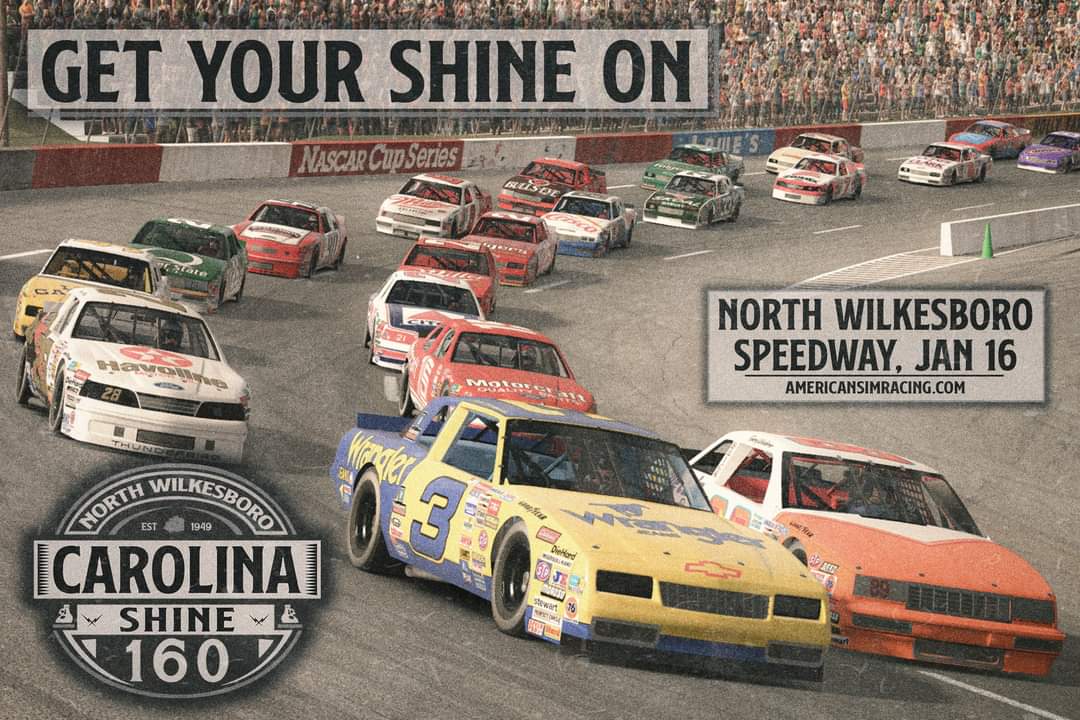 It's Time to Get Your 'Shine On!  

Classic Racing Continues in 2024 with Carolina Shine 160 at North Wilkesboro Speedway!

The 2024 season will kick off with a throwback to 1987 and at North Wilkesboro Speedway on Tuesday, January 16th.  

Entry Form: forms.gle/xsomDXox6ouzEc…
