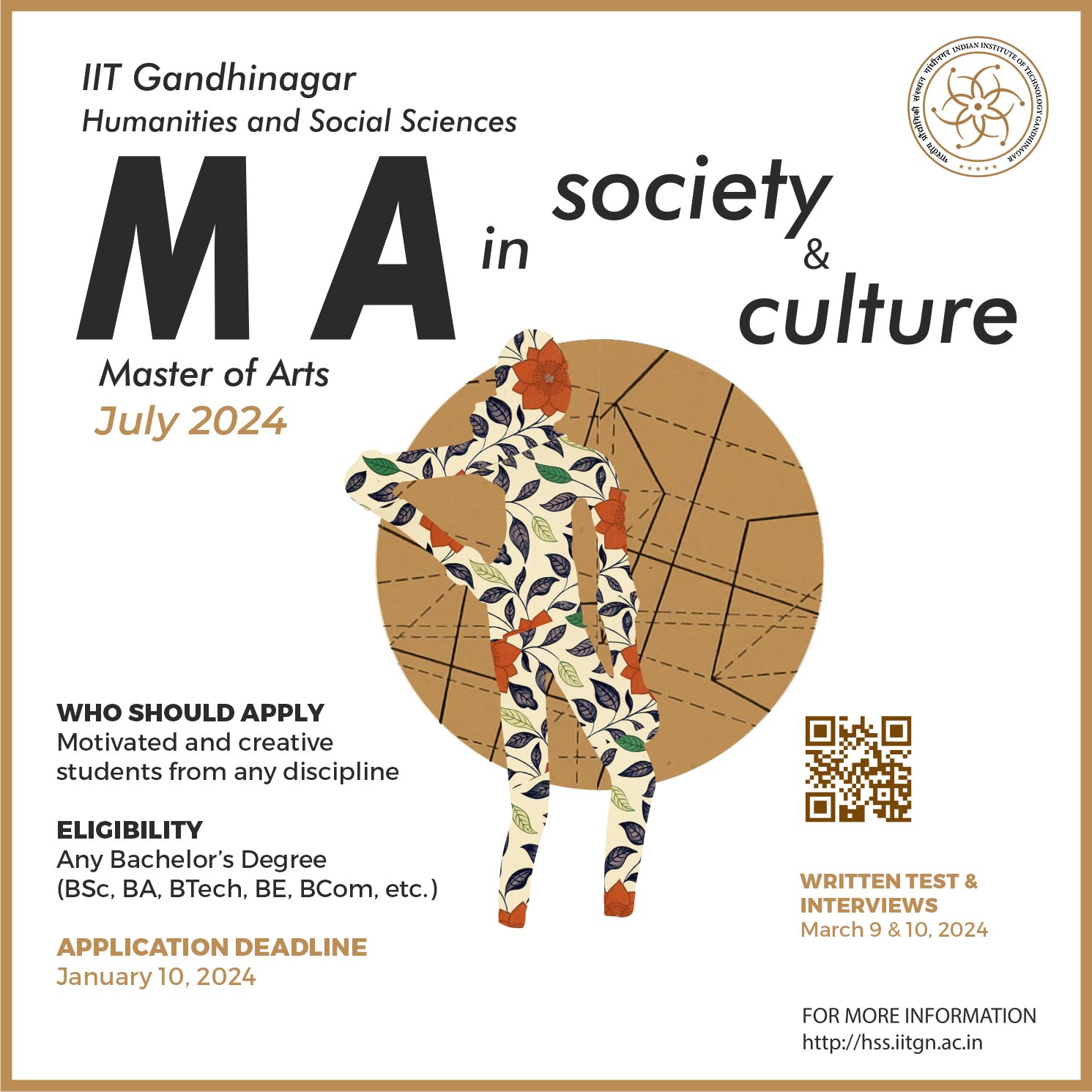 IIT Gandhinagar on X: IITGN is now accepting applications from eligible  students for its Masters in Society and Culture and MSc in Cognitive  Science 2024 programmes.  / X