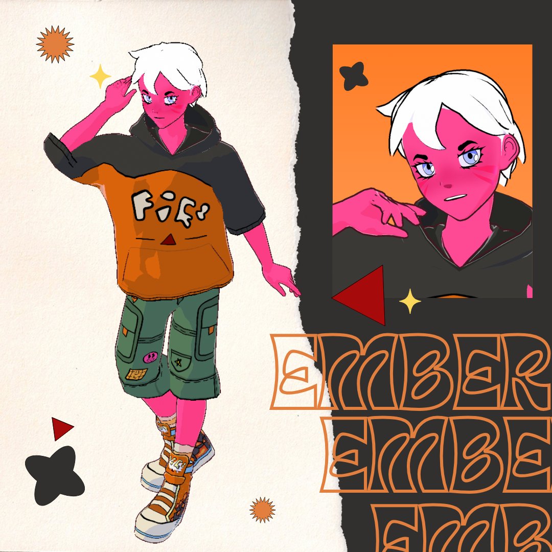Been working all these past two days to create @RubiansVR mascot EMBER with simple civilian clothes, being a fashion nerd I needed it to be perf 👩‍🍳 What do you think? 🔺 https://t.co/Ypn1XXU1ja