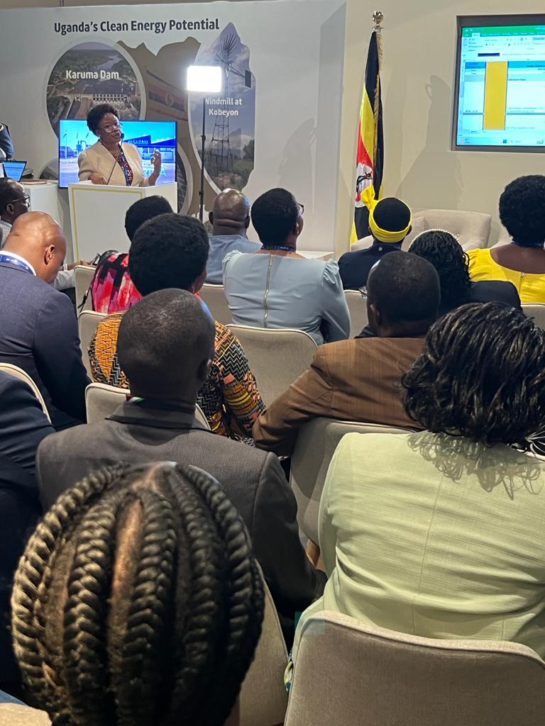 Speaking at the Uganda pavilion at COP 28,Ms. @RashidahKulanyi, Country representative for SIMAVI revealed the impactful contributions of the programme in alleviating impacts of climate change on local communities in the Districts of Agago,Kamuli,Buyende and Nebbi.