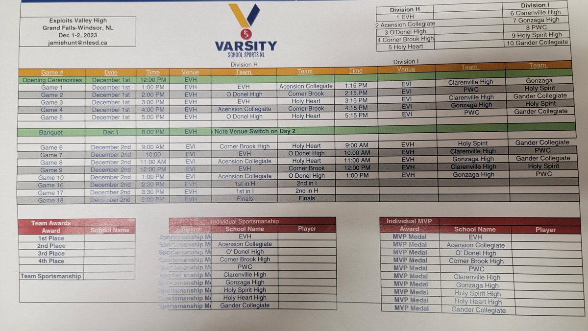 Weekend schedule. Going to be amazing.
